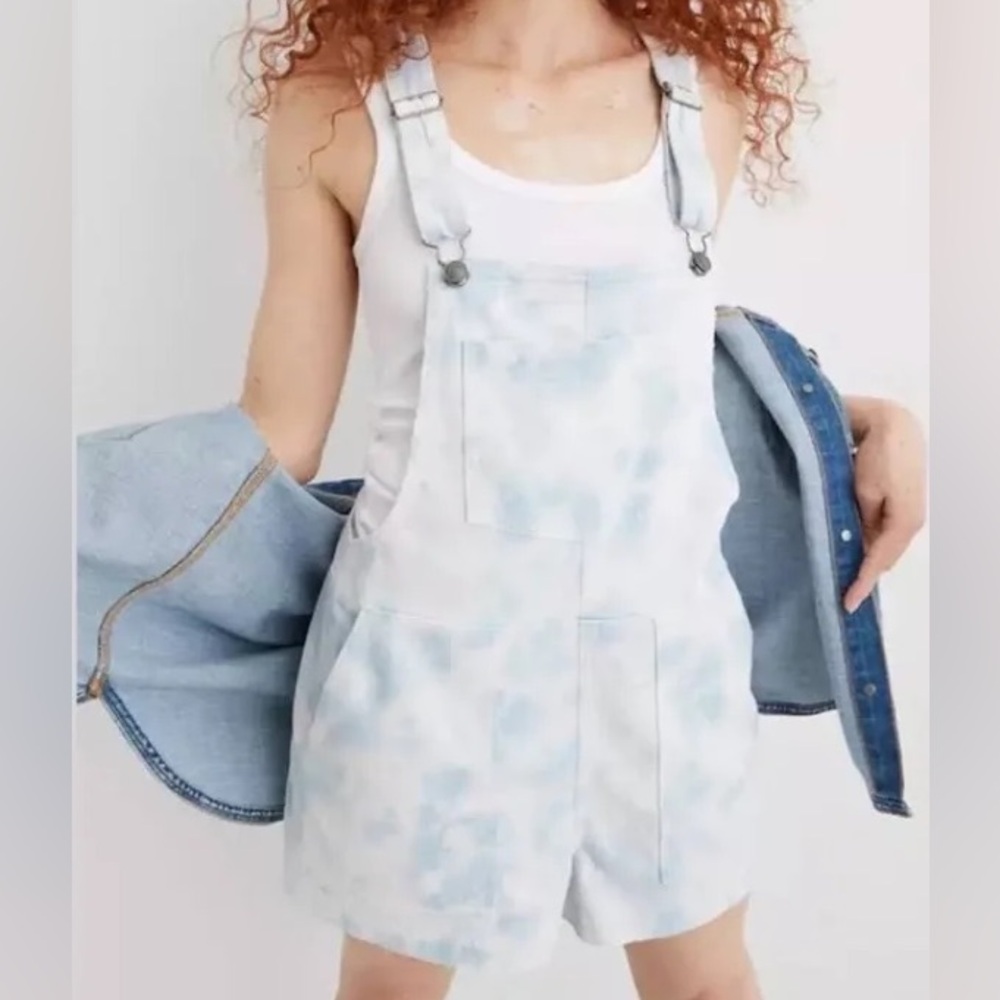 Aerie Light Blue and White Women Jeans Overalls